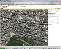 Google Maps 新宿２丁目上空